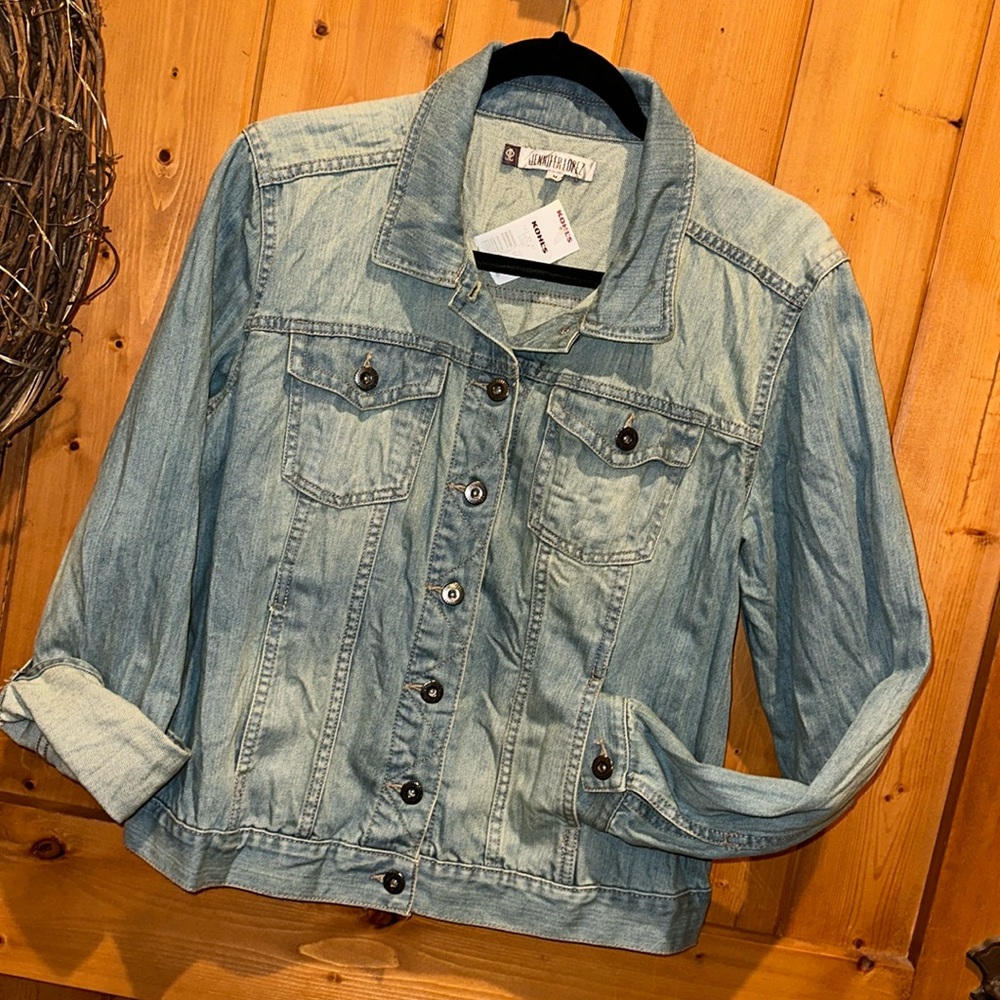 Jennifer Lopez Jean Stone wash jacket light sz Medium